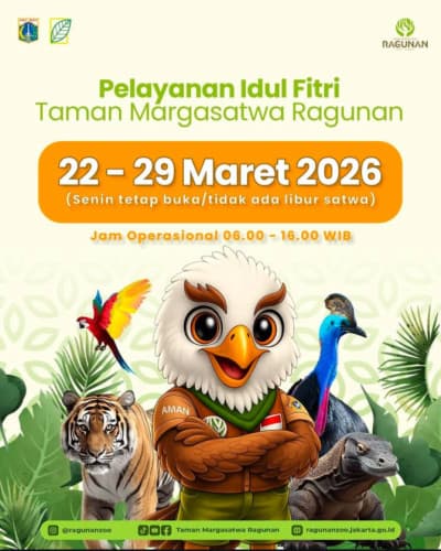 Ragunan Buka H+1 Lebaran, Targetkan 400 Ribu Pengunjung