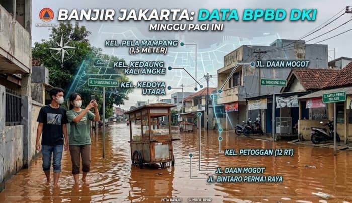 Waspada, 13 Ruas Jalan Jakarta Terendam Banjir